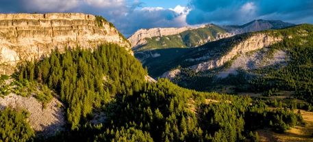 mountain range aerial photo